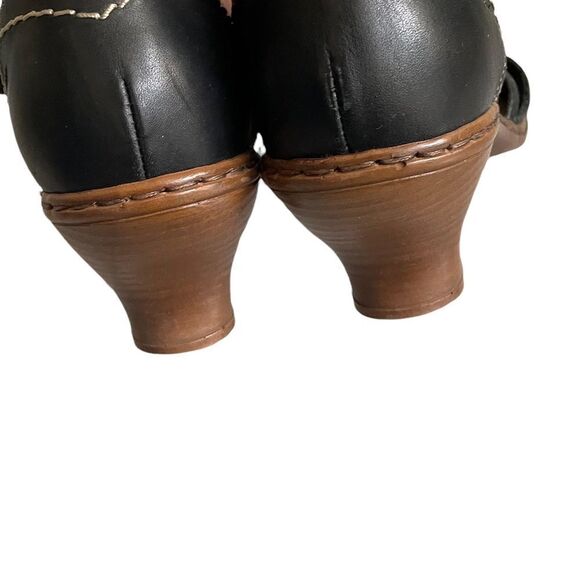 RIEKER Black Leather Mary Jane Style Sandals Shoes Ankle Strap Heel 38 - Picture 8 of 12